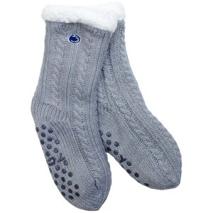 gray sherpa lined socks with Penn State Athletic Logo on side